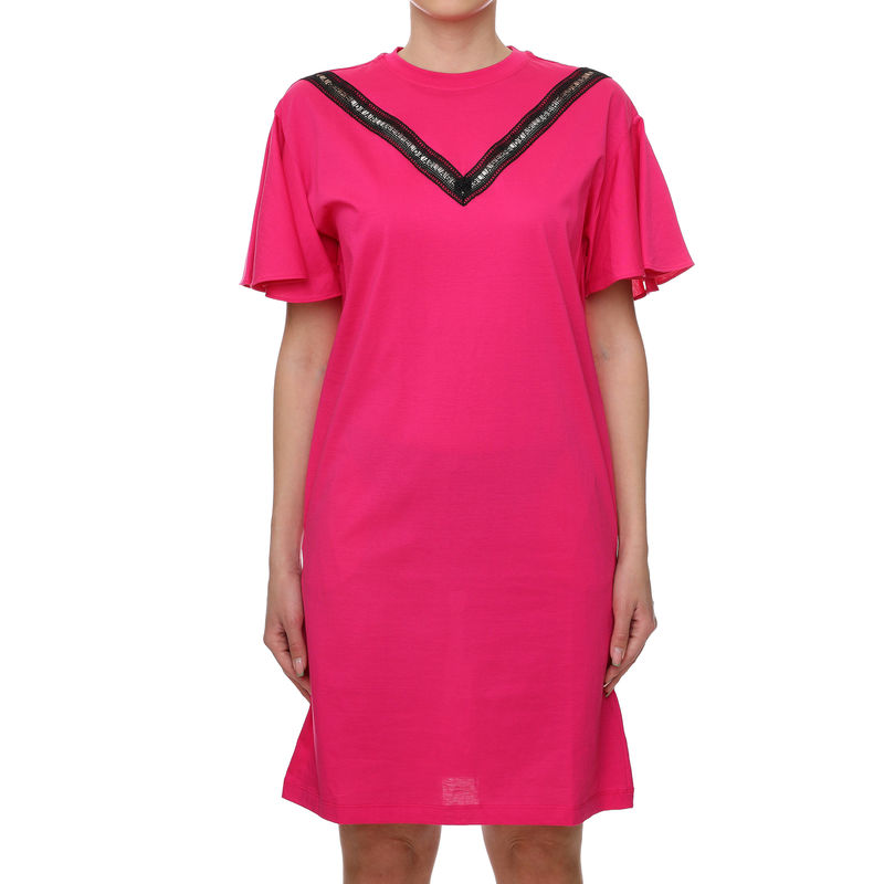 Ženska haljina Karl Lagerfeld LACE INSERT JERSEY DRESS