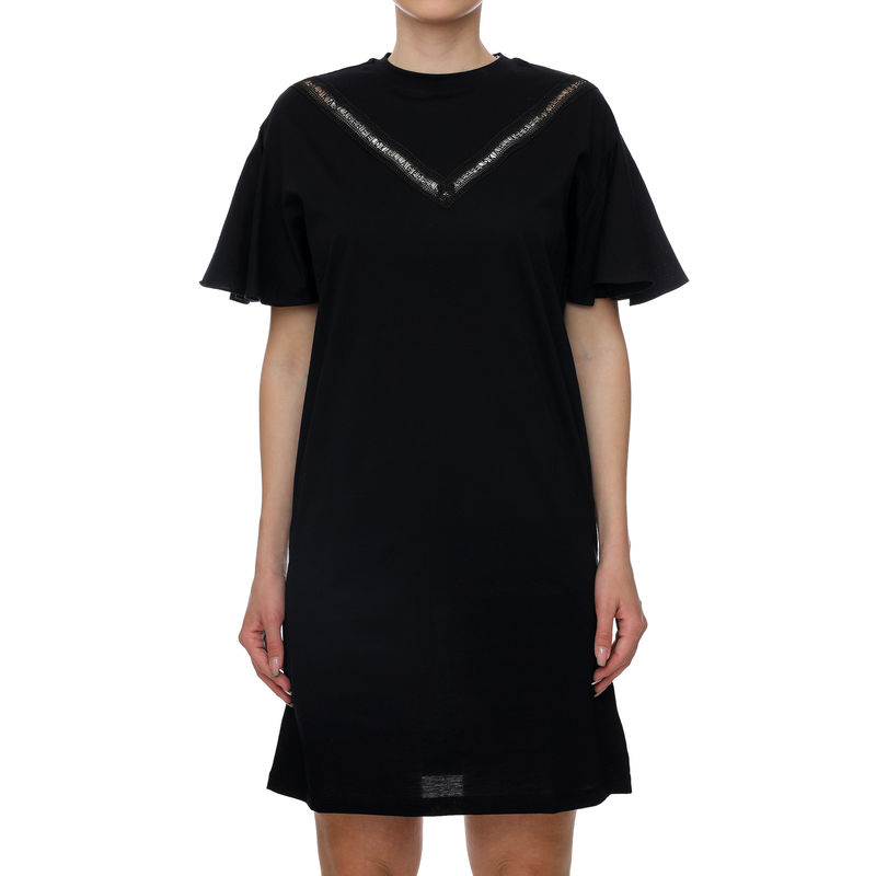 Ženska haljina Karl Lagerfeld LACE INSERT JERSEY DRESS