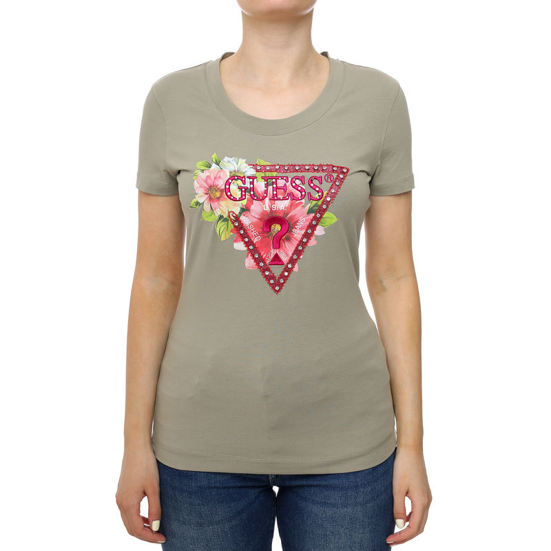 Ženska majica Guess Ss cn triangle beads tee