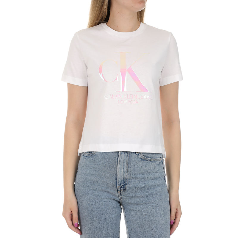 Ženska majica Calvin Klein IRIDESCENT CK STRAIGHT TEE