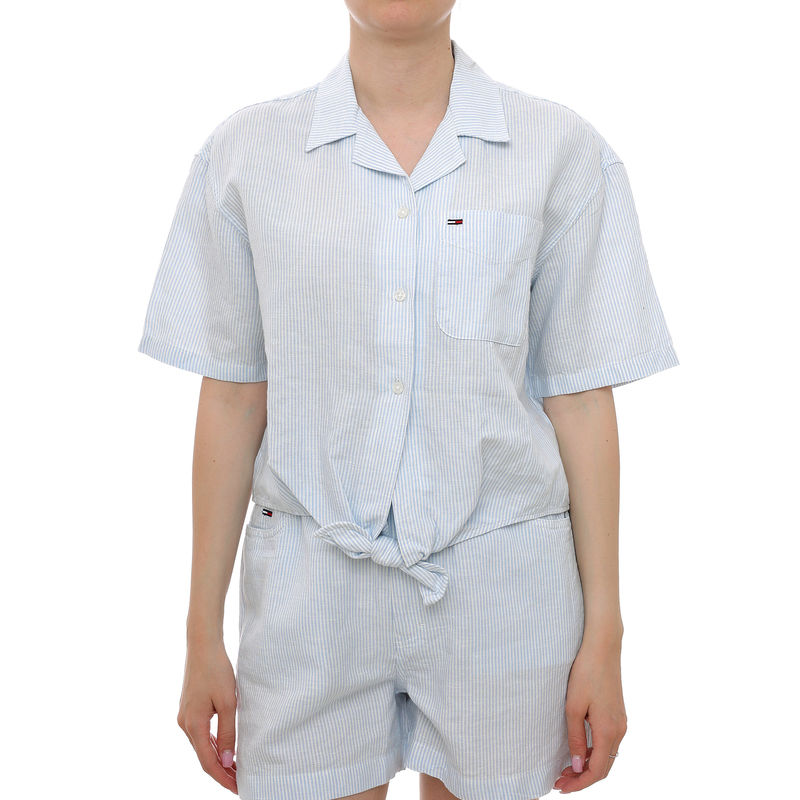 Ženska košulja Tommy Hilfiger Tjw tie front linen shirt