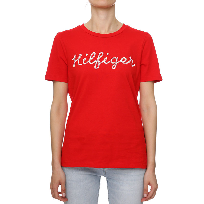 Ženska majica Tommy Hilfiger Reg Rope Puff Print C-Nk Ss
