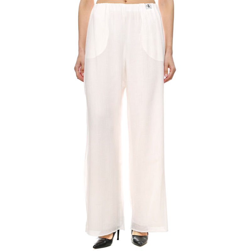 Ženske pantalone Calvin Klein Crinkle Long Straight Pants