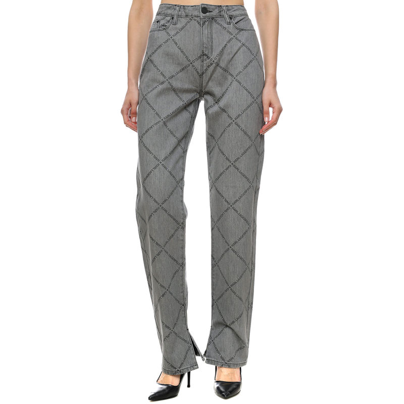 Ženske pantalone Karl Lagerfeld Printed Relax Fit Denim Pants