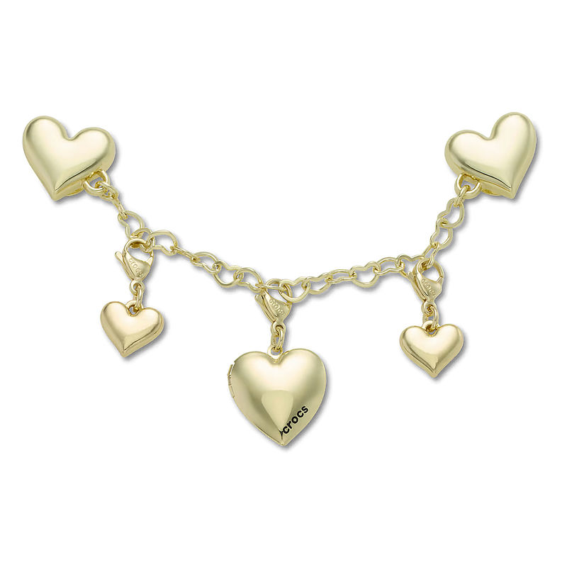 Bedž Crocs Gold heart chain