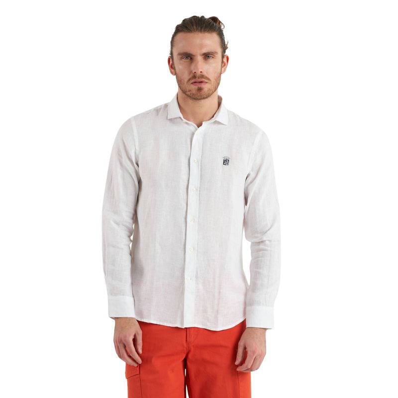 Muška košulja Marina Militare camicia lino m/l bianco