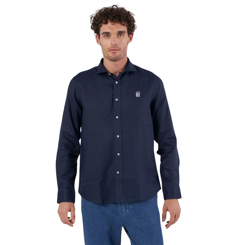 Muška košulja Marina Militare camicia lino m/l navy