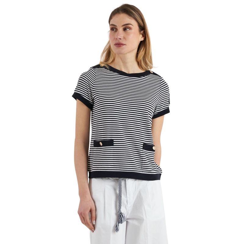 Ženska majica Marina Militare t-shirt m/m riga navy e bianca
