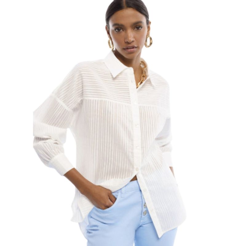 Ženska košulja Lola Oversize poplin striped sheer shirt