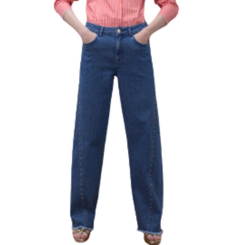 Ženske farmerke Lola By maite pants with gold beads on side