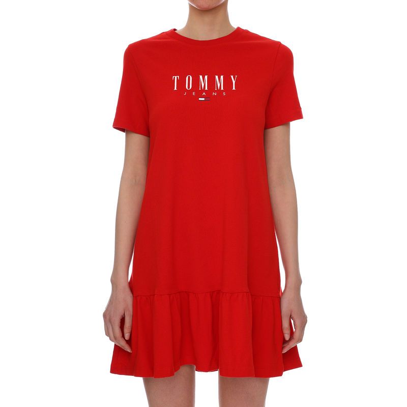 Ženska haljina Tommy Hilfiger LOGO PEPLUM DRESS