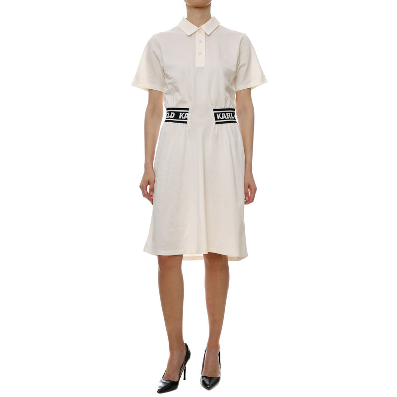 Ženska haljina Karl Lagerfeld Pique Polo dress