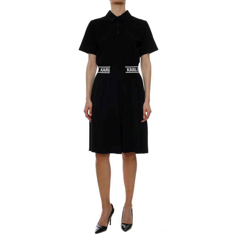 Ženska haljina Karl Lagerfeld pique polo dress