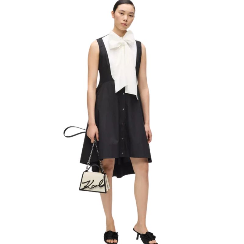 Ženska haljina Karl Lagerfeld Bow fashion shirt dress