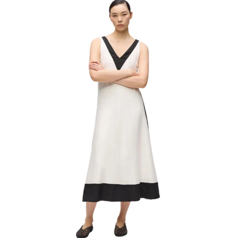 Ženska haljina Karl Lagerfeld Bw linen blend dress