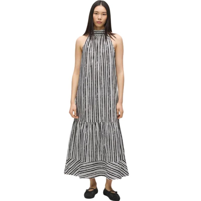 Ženska haljina Karl Lagerfeld Maxi cotton stripe dress