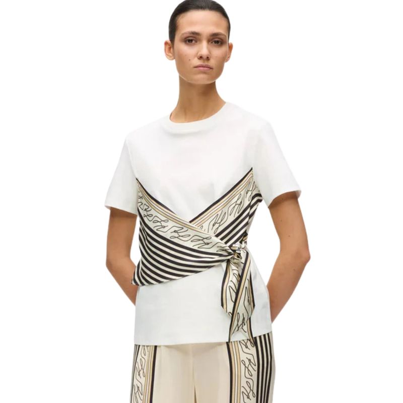 Ženska majica Karl Lagerfeld Scarf print detail t-shirt