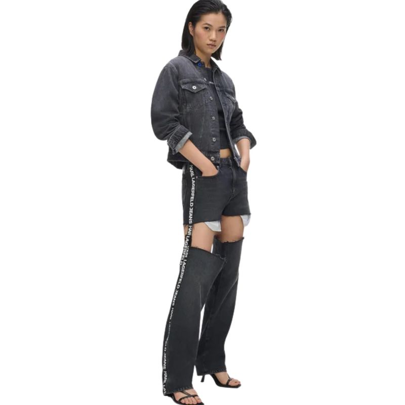 Ženske farmerke Klj Hr straight cut out denim