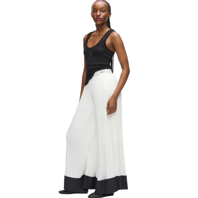Ženske pantalone Karl Lagerfeld Pleated fluid pants