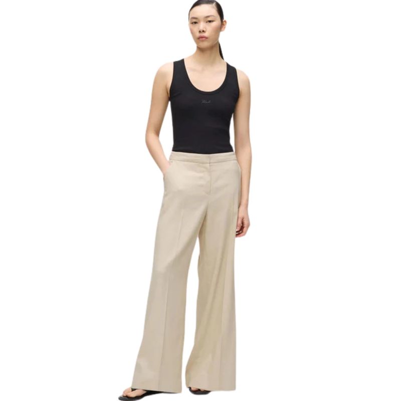 Ženske pantalone Karl Lagerfeld Wide leg melange pants