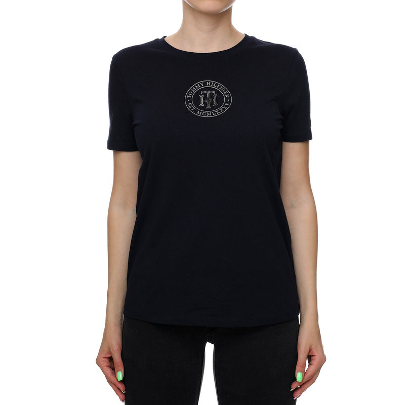 Ženska majica Tommy Hilfiger REGULAR CRYSTAL C-NK TEE