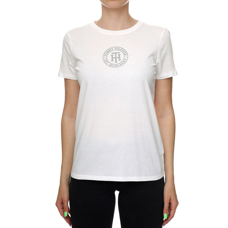 Ženska majica Tommy Hilfiger REGULAR CRYSTAL C-NK TEE SS
