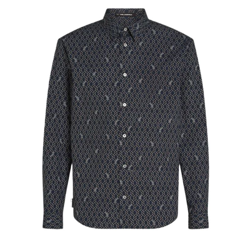 Muška košulja Karl Lagerfeld Geometric aop lslv shirt