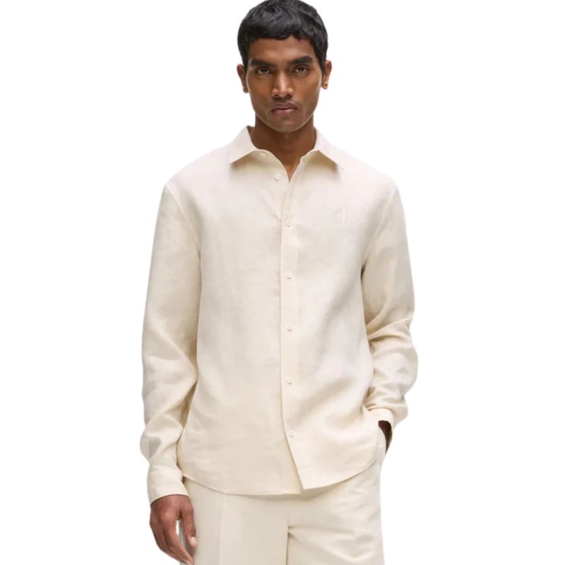 Muška košulja Karl Lagerfeld Kl embroidery linen shirt