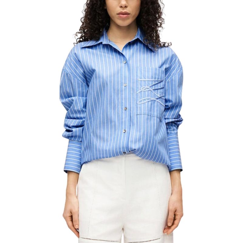 Ženska košulja Karl Lagerfeld Autograph striped poplin shirt
