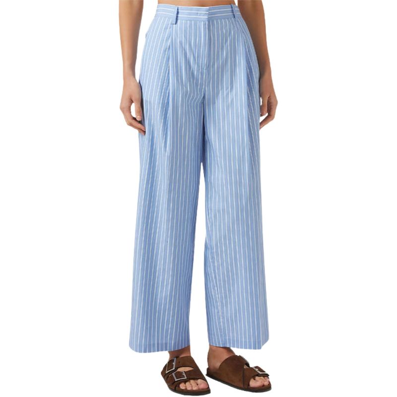 Ženske pantalone Karl Lagerfeld Autograph striped poplin pants