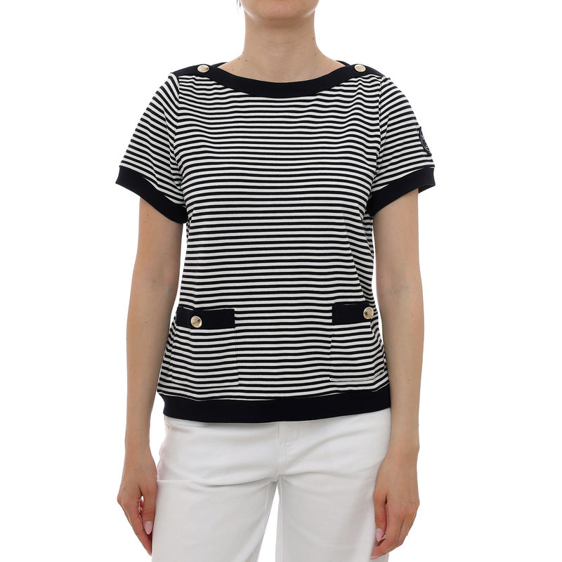 Ženska majica Marina Militare t-shirt m/m riga navy e bianca