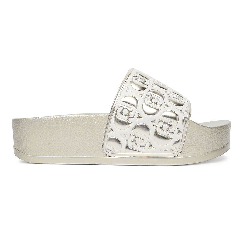 Ženske papuče Liu Jo Mykonos 01 - slipper metallic patent light gold