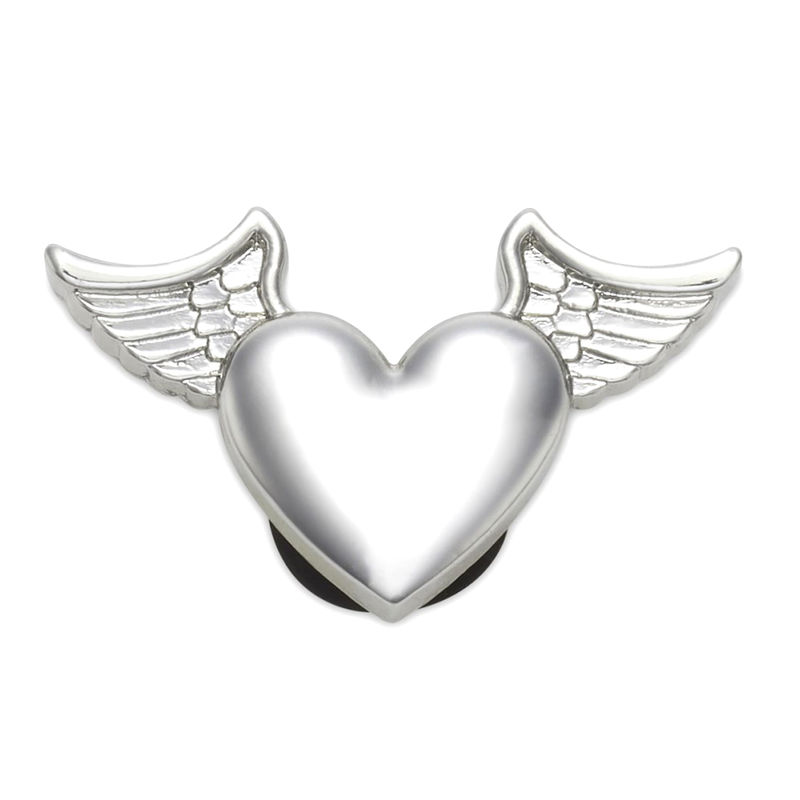 Unisex set Crocs Silver Metal Heart and Wings