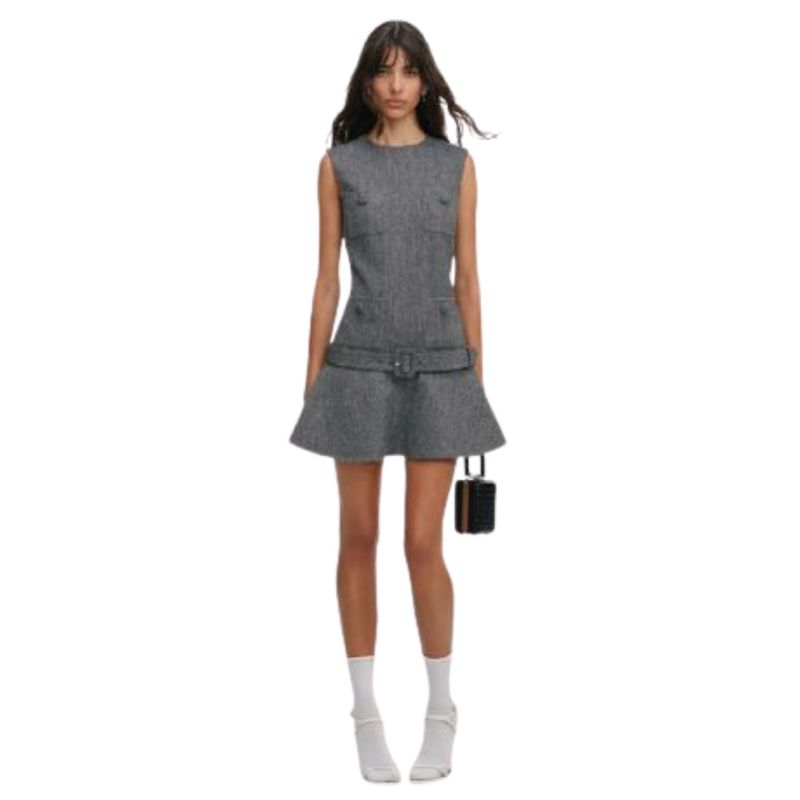 Ženska haljina Self Portrait herringbone flared mini dress