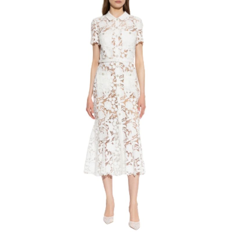 Ženska haljina Self Portrait lace collared midi dress
