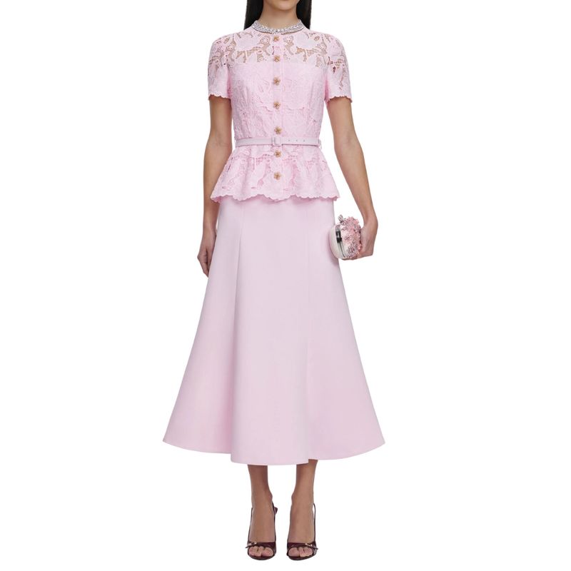 Ženska haljina Self Portrait lace crepe midi dress
