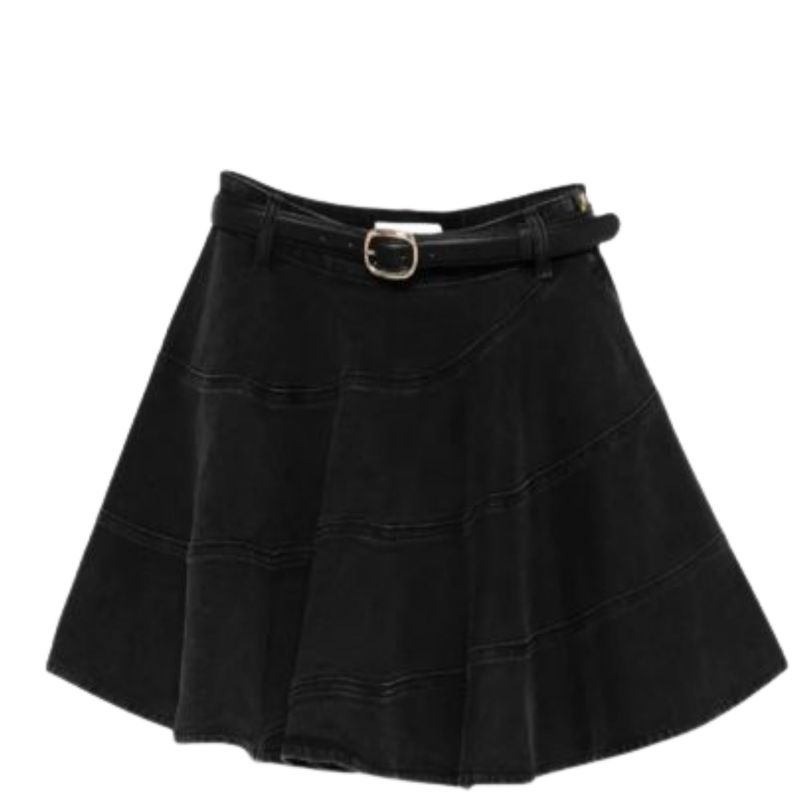 Ženska suknja Self Portrait flared denim mini skirt