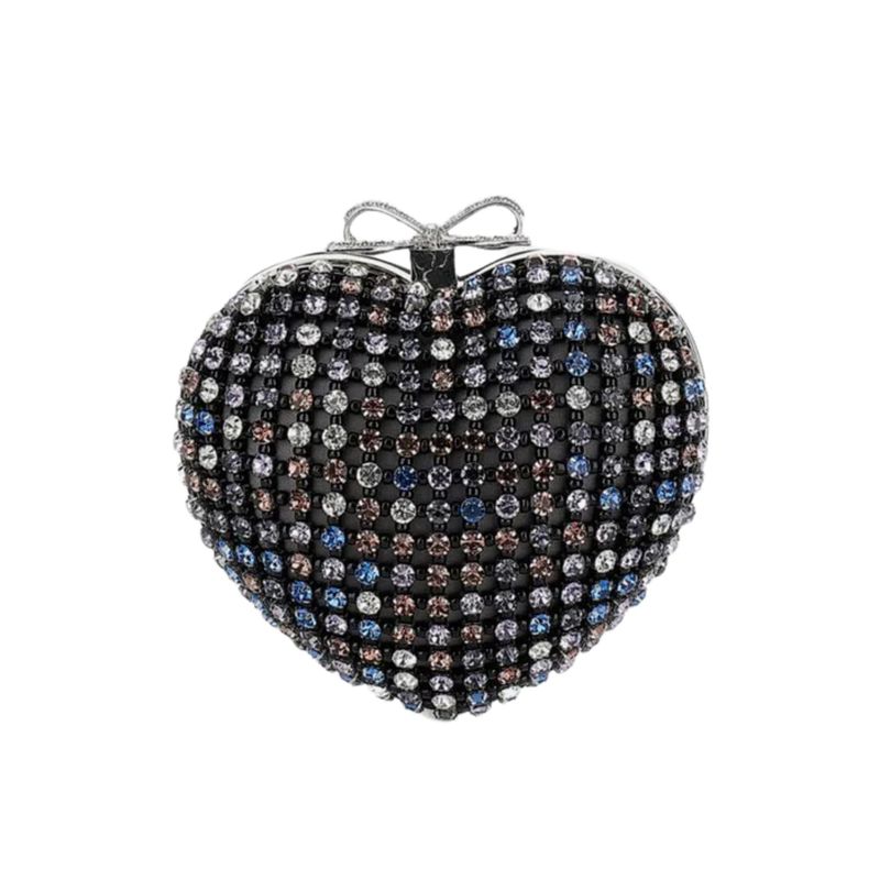 Ženska torba Self Portrait crystal heart clutch