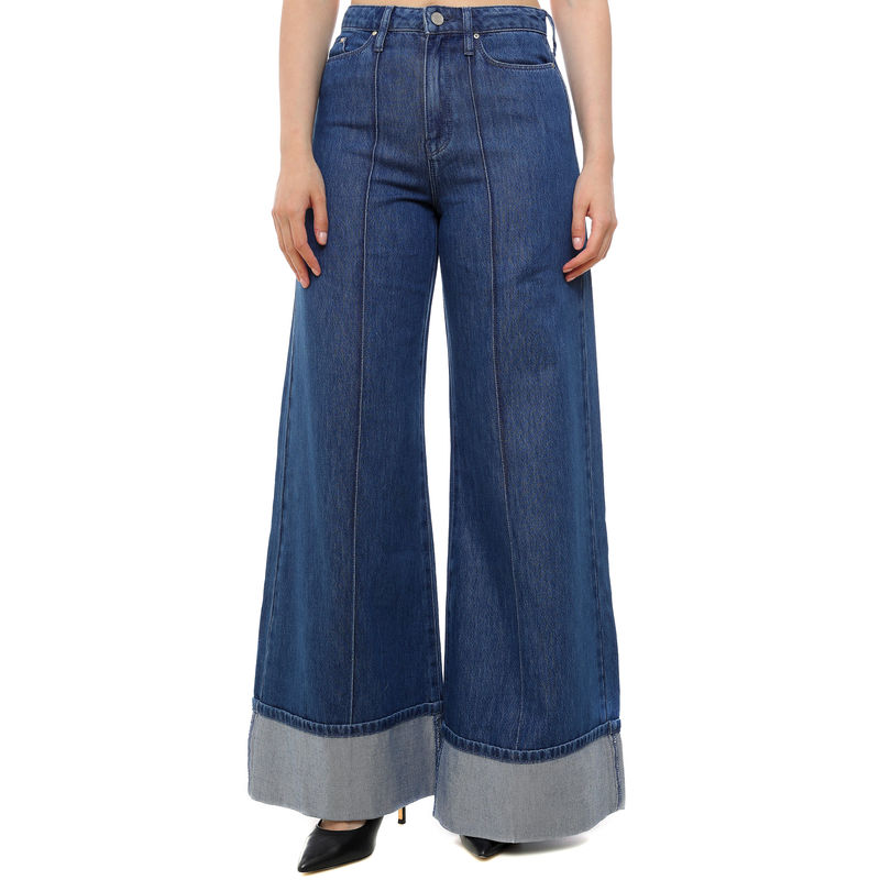 Ženske farmerke Karl Lagerfeld folded wide leg denim pants