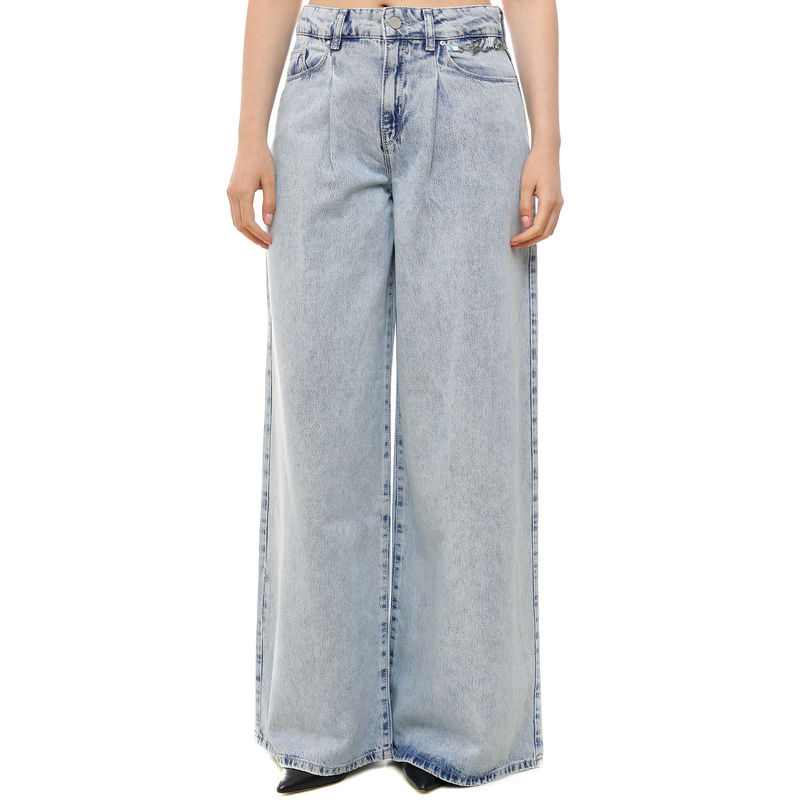 Ženske farmerke Karl Lagerfeld wide leg blue denim pants