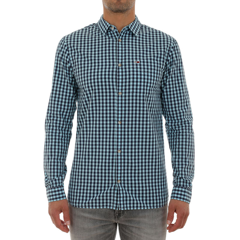 Muška košulja Tommy Hilfiger TJM OVERDYE POPLIN CHECK SHIRT