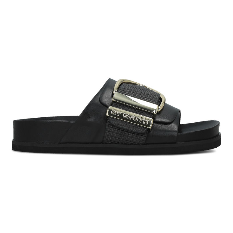 Ženske papuče Lola By Maite Flat Faux Leather Sandals