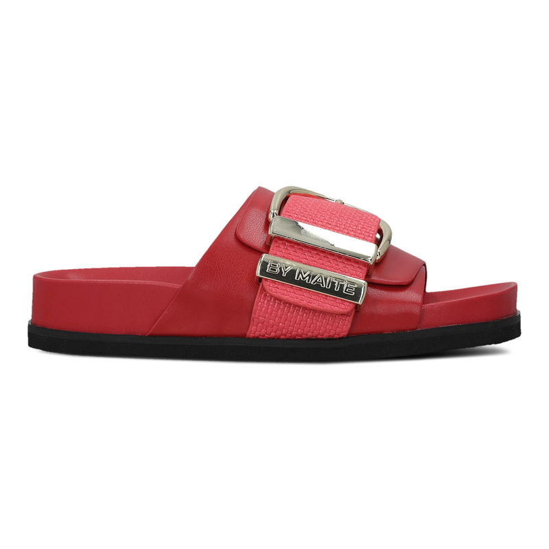 Ženske papuče Lola By Maite Flat Faux Leather Sandals