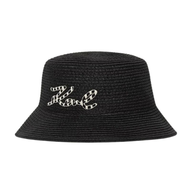 Ženska fedora Karl Lagerfeld k/signature stripe logo bucket