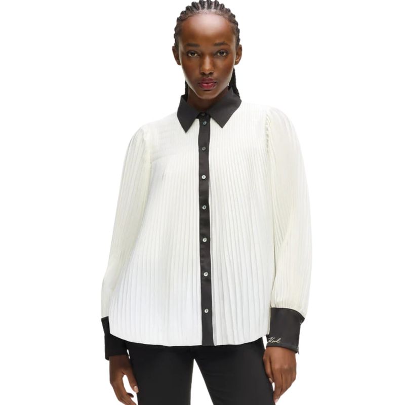 Ženska košulja Karl Lagerfeld pleated fluid blouse