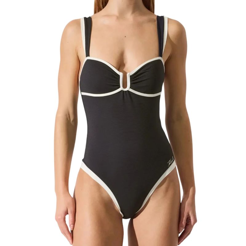 Ženski kupaći kostim Karl Lagerfeld signature cheeky swimsuit
