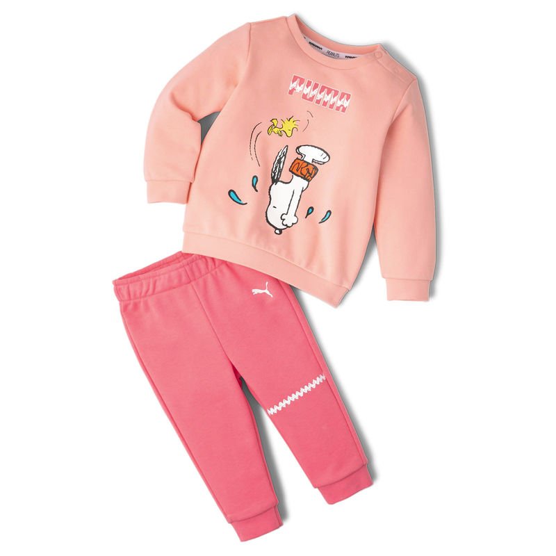 Dečiji set Puma X PEANUTS Minicats Crew Jogger