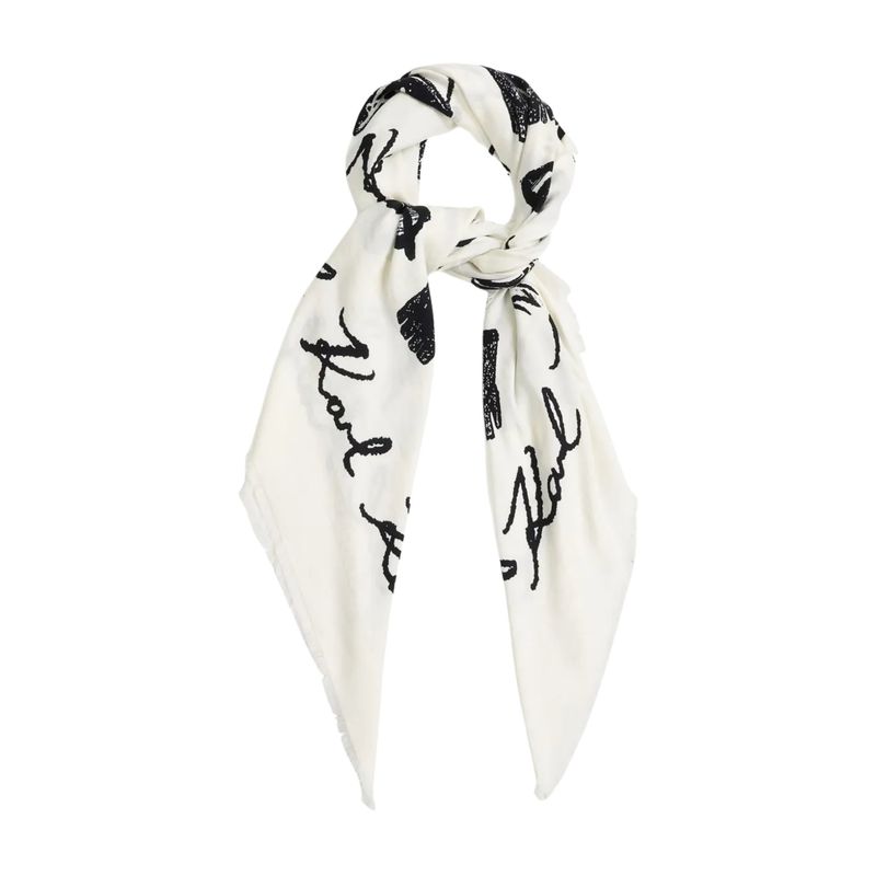 Ženska ešarpa Karl Lagerfeld k/monogram jkrd bl/wh scarf