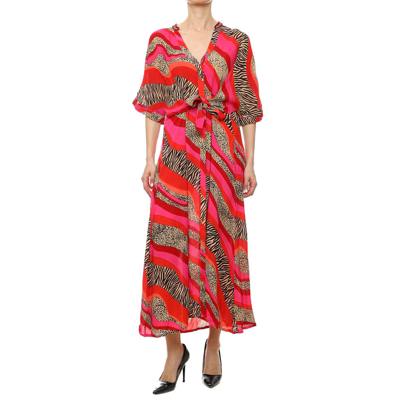 Ženska haljina Lola Lola Criss-Cross Kaftan In Multicoloured Print