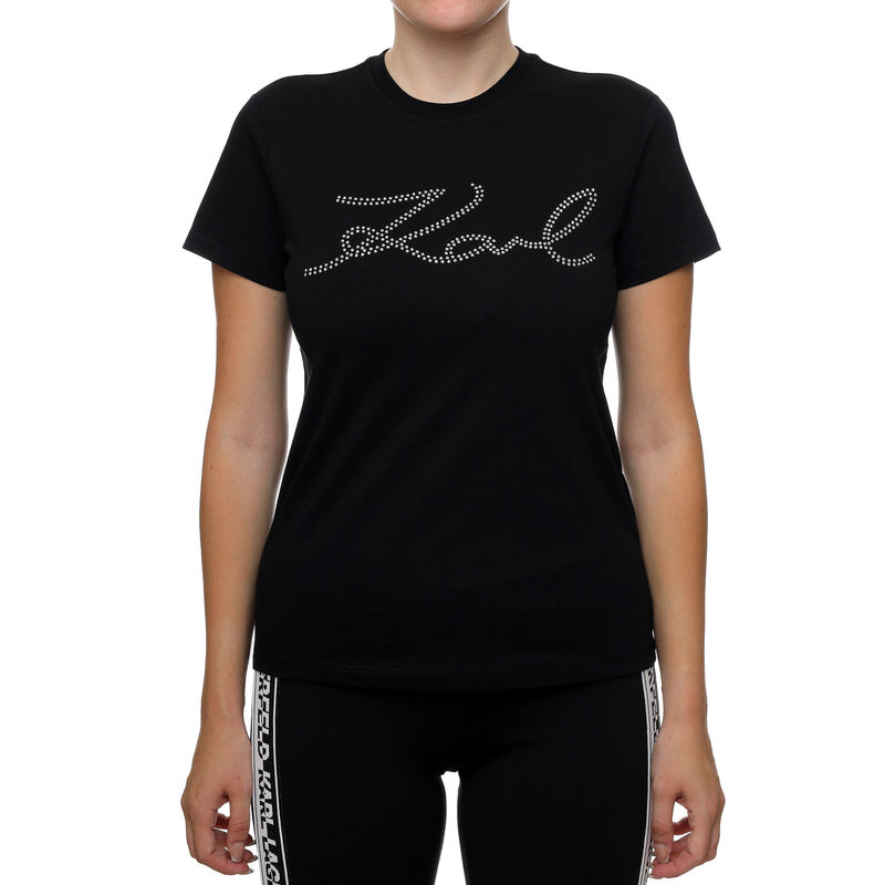 Ženska majica Karl Lagerfeld Rhinestone Logo T-Shirt